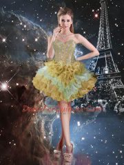 Romantic Three Pieces Vestidos de Quinceanera Multi-color Sweetheart Organza Sleeveless Floor Length Lace Up