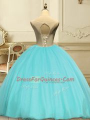 Nice Scoop Sleeveless Organza Quinceanera Gowns Appliques Lace Up