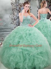 Sleeveless Beading and Ruffles Lace Up Quinceanera Dresses
