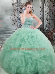 Sleeveless Beading and Ruffles Lace Up Quinceanera Dresses