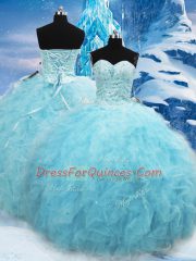 Tulle Sleeveless Floor Length Quinceanera Dress and Beading and Pick Ups