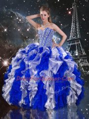 Captivating Multi-color Sleeveless Organza Lace Up 15th Birthday Dress for Military Ball and Sweet 16 and Quinceanera
