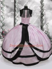 Ball Gowns 15 Quinceanera Dress Pink Scoop Taffeta Sleeveless Floor Length Zipper