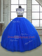 Sleeveless Lace Up Floor Length Beading Quinceanera Gowns