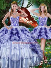 Modern Floor Length Multi-color 15 Quinceanera Dress Sweetheart Sleeveless Lace Up