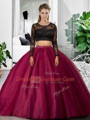 Floor Length Backless Sweet 16 Dresses Fuchsia for Military Ball and Sweet 16 and Quinceanera with Lace and Ruching