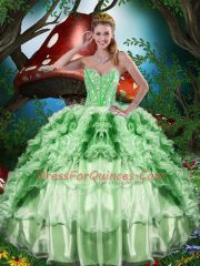 Custom Design Floor Length Multi-color Ball Gown Prom Dress Sweetheart Sleeveless Lace Up