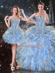 Sleeveless Beading and Ruffles Lace Up Sweet 16 Quinceanera Dress