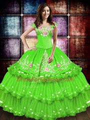 Fancy Off The Shoulder Sleeveless Lace Up Sweet 16 Dresses Taffeta