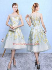 Great Organza Square Sleeveless Zipper Embroidery Court Dresses for Sweet 16 in Multi-color