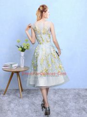 Great Organza Square Sleeveless Zipper Embroidery Court Dresses for Sweet 16 in Multi-color