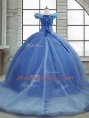 Custom Fit Sleeveless Brush Train Lace Up Pick Ups Quinceanera Dresses
