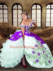 Multi-color Sleeveless Taffeta Lace Up Ball Gown Prom Dress for Military Ball and Sweet 16 and Quinceanera
