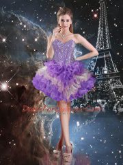 Organza Sleeveless Floor Length Quinceanera Dress and Beading and Ruffled Layers