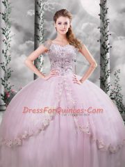 Cap Sleeves Brush Train Side Zipper Beading and Appliques Quinceanera Dresses