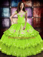 Floor Length Ball Gowns Sleeveless Yellow Green Sweet 16 Quinceanera Dress Lace Up