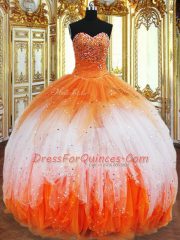 Smart Multi-color Sweetheart Lace Up Beading and Ruffles 15 Quinceanera Dress Sleeveless