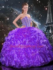 Sumptuous Floor Length Ball Gowns Sleeveless Eggplant Purple Sweet 16 Dress Lace Up