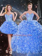 Stylish Sleeveless Lace Up Floor Length Beading 15 Quinceanera Dress