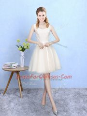 Sexy Square Sleeveless Tulle Vestidos de Damas Lace Lace Up