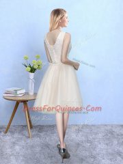 Sexy Square Sleeveless Tulle Vestidos de Damas Lace Lace Up