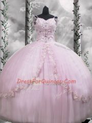 Beading and Appliques Vestidos de Quinceanera Lilac Side Zipper Cap Sleeves Brush Train