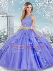 Sleeveless Clasp Handle Floor Length Beading and Lace Quinceanera Dresses