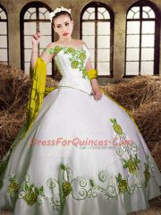Sweetheart Sleeveless Taffeta Quince Ball Gowns Embroidery Lace Up