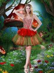 Wine Red Sweetheart Lace Up Beading and Ruffled Layers Sweet 16 Quinceanera Dress Sleeveless
