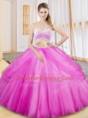 Flare Lilac Sleeveless Tulle Criss Cross Sweet 16 Quinceanera Dress for Military Ball and Sweet 16 and Quinceanera