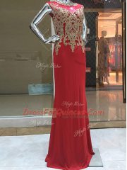 Most Popular Beading and Appliques Homecoming Dress Red Zipper Sleeveless Floor Length