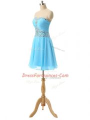Baby Blue Prom Dress Prom and Party and Beach with Beading Sweetheart Sleeveless Lace Up