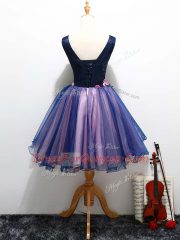 Attractive Mini Length Multi-color Homecoming Dress V-neck Sleeveless Lace Up