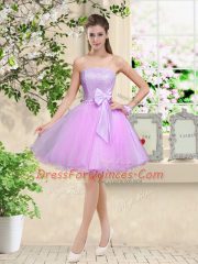 Beauteous Organza Sleeveless Knee Length Court Dresses for Sweet 16 and Lace and Belt