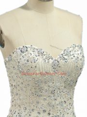 Royal Blue Lace Up Quinceanera Dress Beading Sleeveless Floor Length