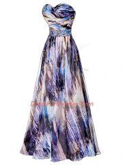 Multi-color Prom Dresses Prom and Sweet 16 and Beach with Beading and Ruching Sweetheart Sleeveless Side Zipper