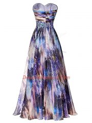 Multi-color Prom Dresses Prom and Sweet 16 and Beach with Beading and Ruching Sweetheart Sleeveless Side Zipper