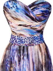 Multi-color Prom Dresses Prom and Sweet 16 and Beach with Beading and Ruching Sweetheart Sleeveless Side Zipper