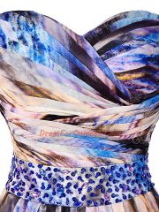 Multi-color Prom Dresses Prom and Sweet 16 and Beach with Beading and Ruching Sweetheart Sleeveless Side Zipper