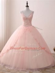 Decent Sleeveless Beading and Appliques Lace Up 15th Birthday Dress