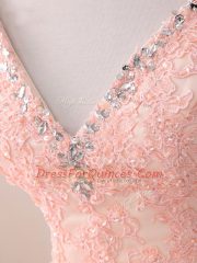 Decent Sleeveless Beading and Appliques Lace Up 15th Birthday Dress