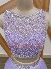 Tulle Sleeveless Floor Length Prom Dresses and Beading