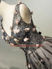 Deluxe Sleeveless Lace Up Mini Length Hand Made Flower