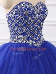 Perfect Floor Length Ball Gowns Sleeveless Royal Blue Vestidos de Quinceanera Lace Up