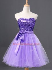 Beauteous Sleeveless Zipper Mini Length Sequins Prom Party Dress