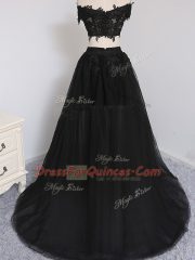 Beading Prom Evening Gown Black Zipper Sleeveless Floor Length