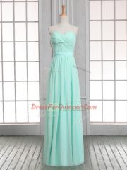 Empire Prom Dresses Apple Green Sweetheart Chiffon Sleeveless Floor Length Lace Up