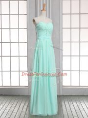 Empire Prom Dresses Apple Green Sweetheart Chiffon Sleeveless Floor Length Lace Up