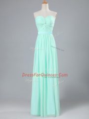 Empire Prom Dresses Apple Green Sweetheart Chiffon Sleeveless Floor Length Lace Up