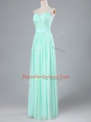 Empire Prom Dresses Apple Green Sweetheart Chiffon Sleeveless Floor Length Lace Up